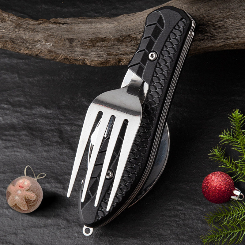 🏕️Must-have for outdoor trips 🍴🥄3-In-1 Outdoor Folding Multifunctional Tableware