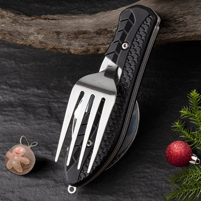 🏕️Must-have for outdoor trips 🍴🥄3-In-1 Outdoor Folding Multifunctional Tableware