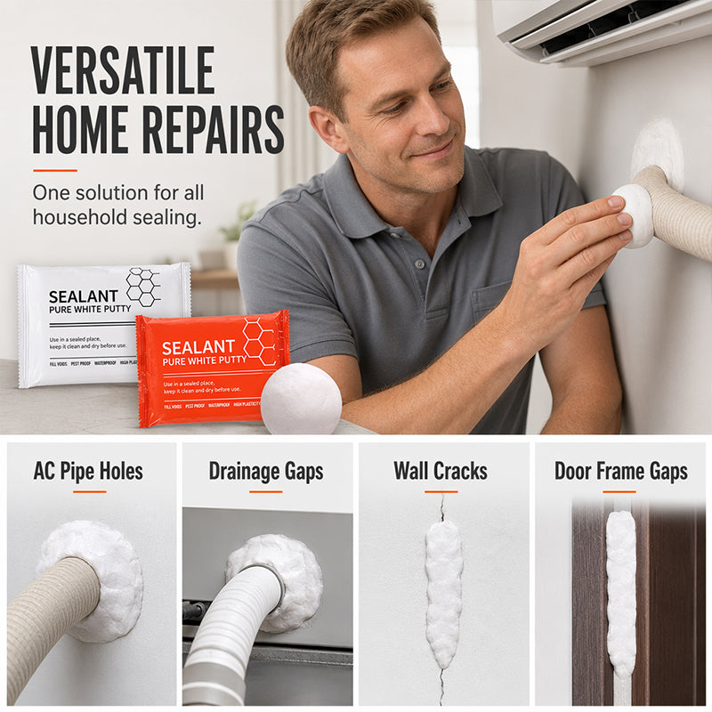 💥50% OFF 🧱 Waterproof Sealing Putty for A/C Pipe Wall Holes — 1 Box (6 Packs)