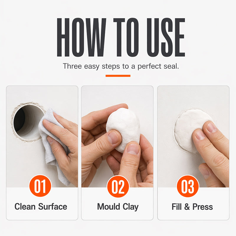 💥50% OFF 🧱 Waterproof Sealing Putty for A/C Pipe Wall Holes — 1 Box (6 Packs)