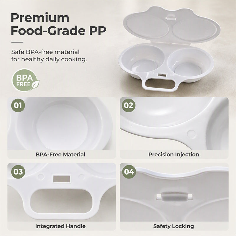 🥳Last Day Buy 1 Get 1 Free✨Microwave Egg Poacher with Lid & Handle