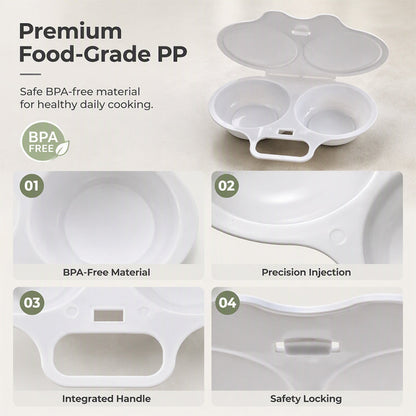 🥳Last Day Buy 1 Get 1 Free✨Microwave Egg Poacher with Lid & Handle