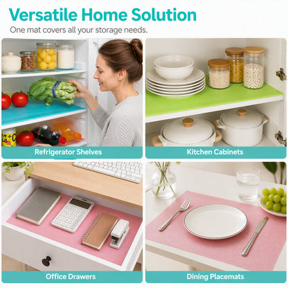🎁 Great value 4-pack! These fridge shelf liners are made of waterproof EVA material; they are non-slip and can be cut to size. 🏠✅