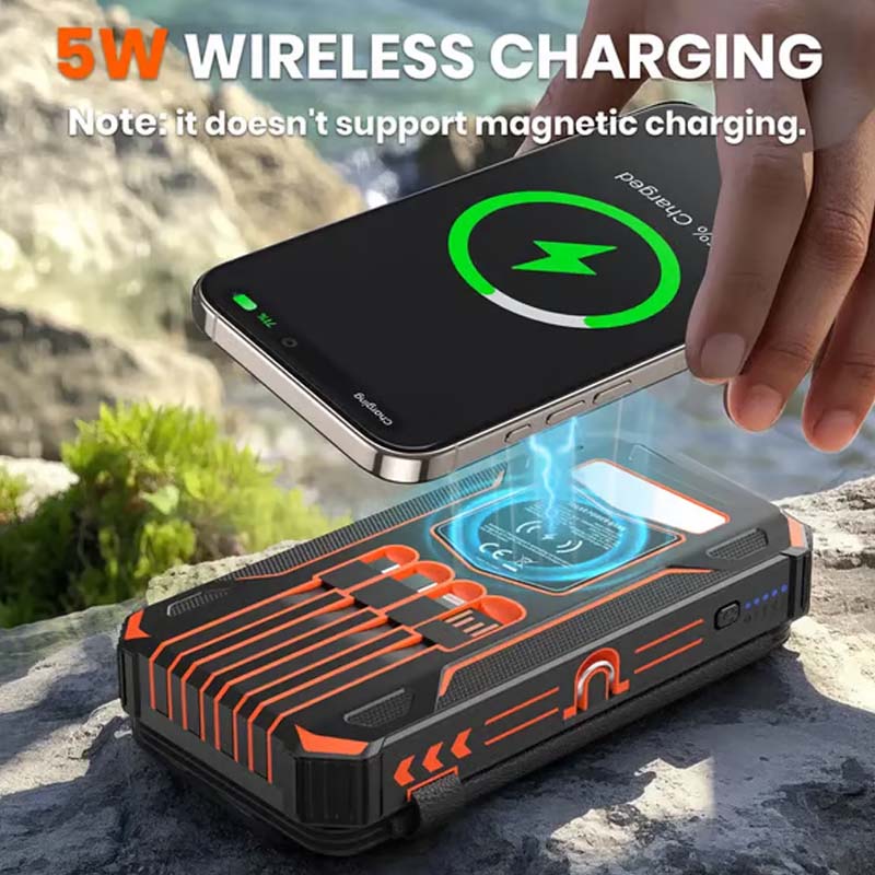 🔋 Half-Price Deal! ☀️ 20,000mAh Solar Power Bank - Features Wireless Charging And LED Flashlight.