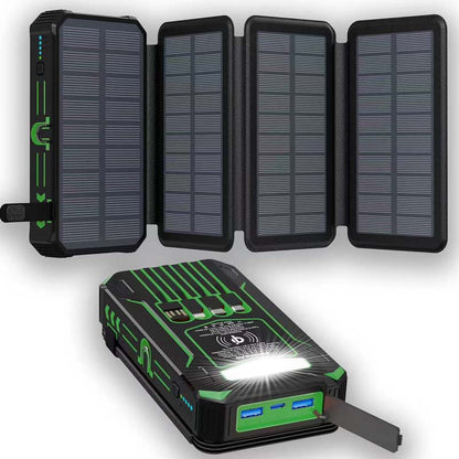 🔋 Half-Price Deal! ☀️ 20,000mAh Solar Power Bank - Features Wireless Charging And LED Flashlight.