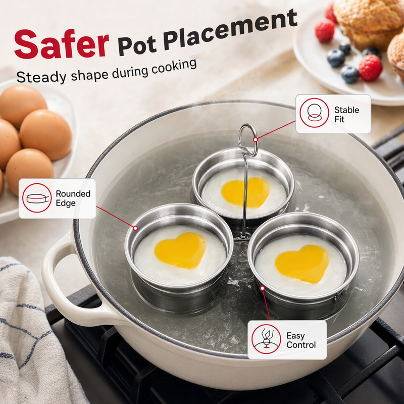 🎉  Over 14,000 Sold! 🍳 3-in-1 Stainless Steel Egg Poacher