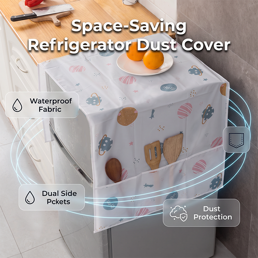 ✨Fridge top cover with storage pockets