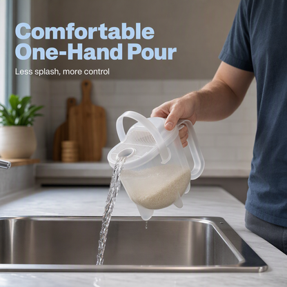 📢📢50% OFF !! ⏰Hands-Free Rice Washer with Strainer