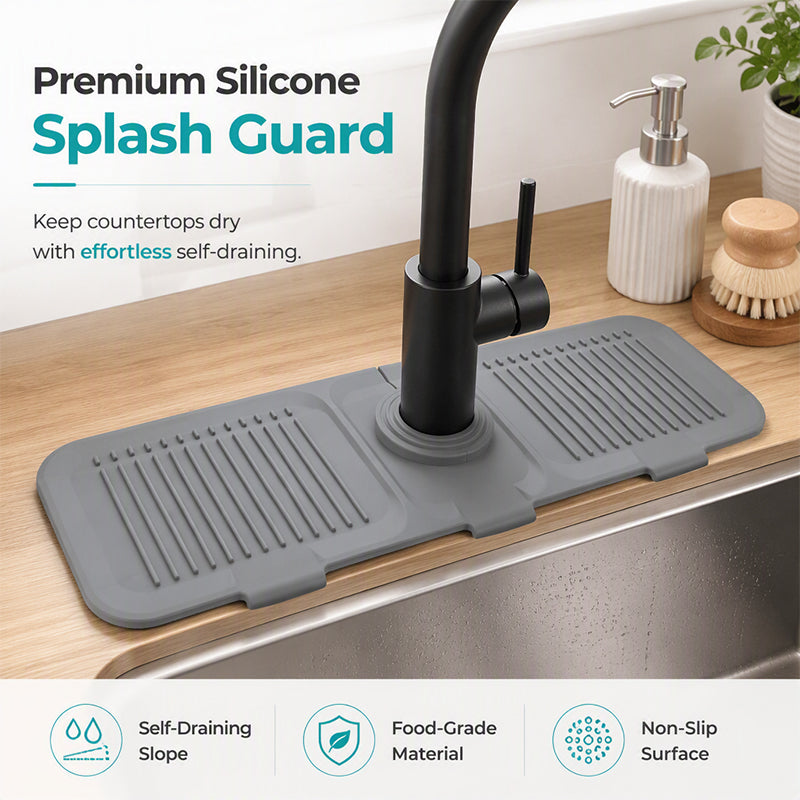 ✨Must‑have kitchen gadget｜Silicone faucet splash guard mat