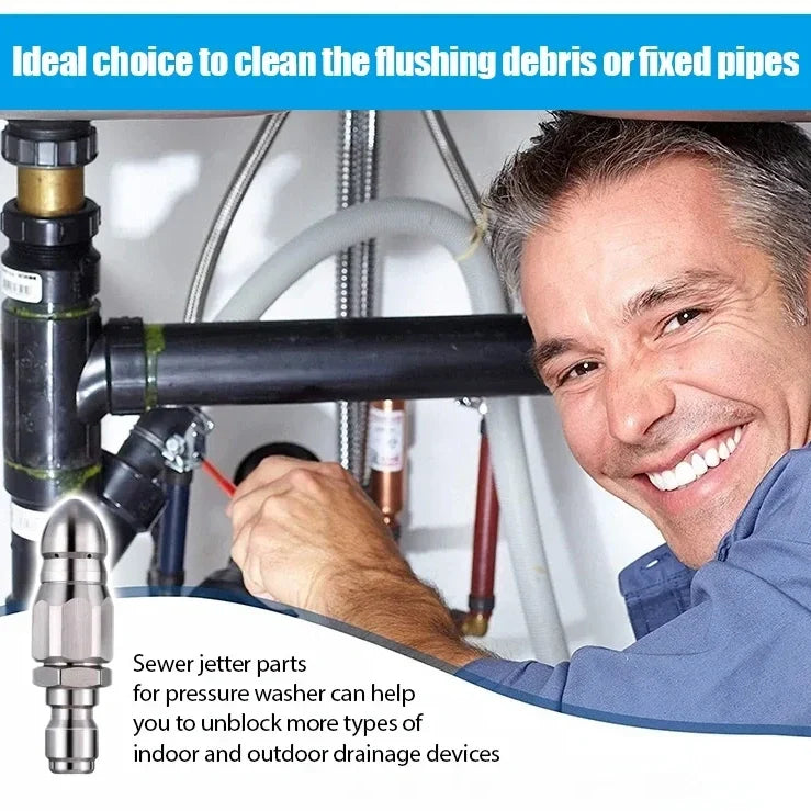 🔥Limited-time 50% off⚡️Powerful Pipe Cleaning and Unclogging Nozzle