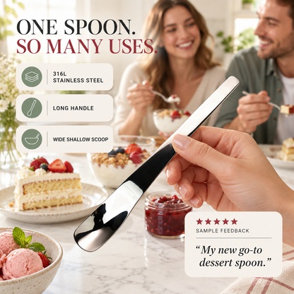 Scoop Desserts Instantly! No-Bend Deep-Bowl Spoon