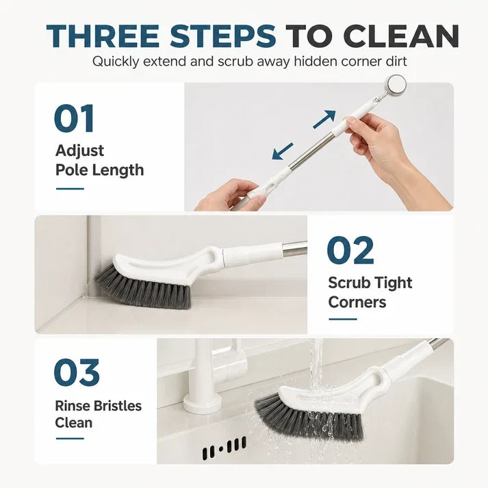 💕Buy 1 Get 1 Free🔥Long-Handle Corner Scrub Brush – Reach Tight Spaces Easily