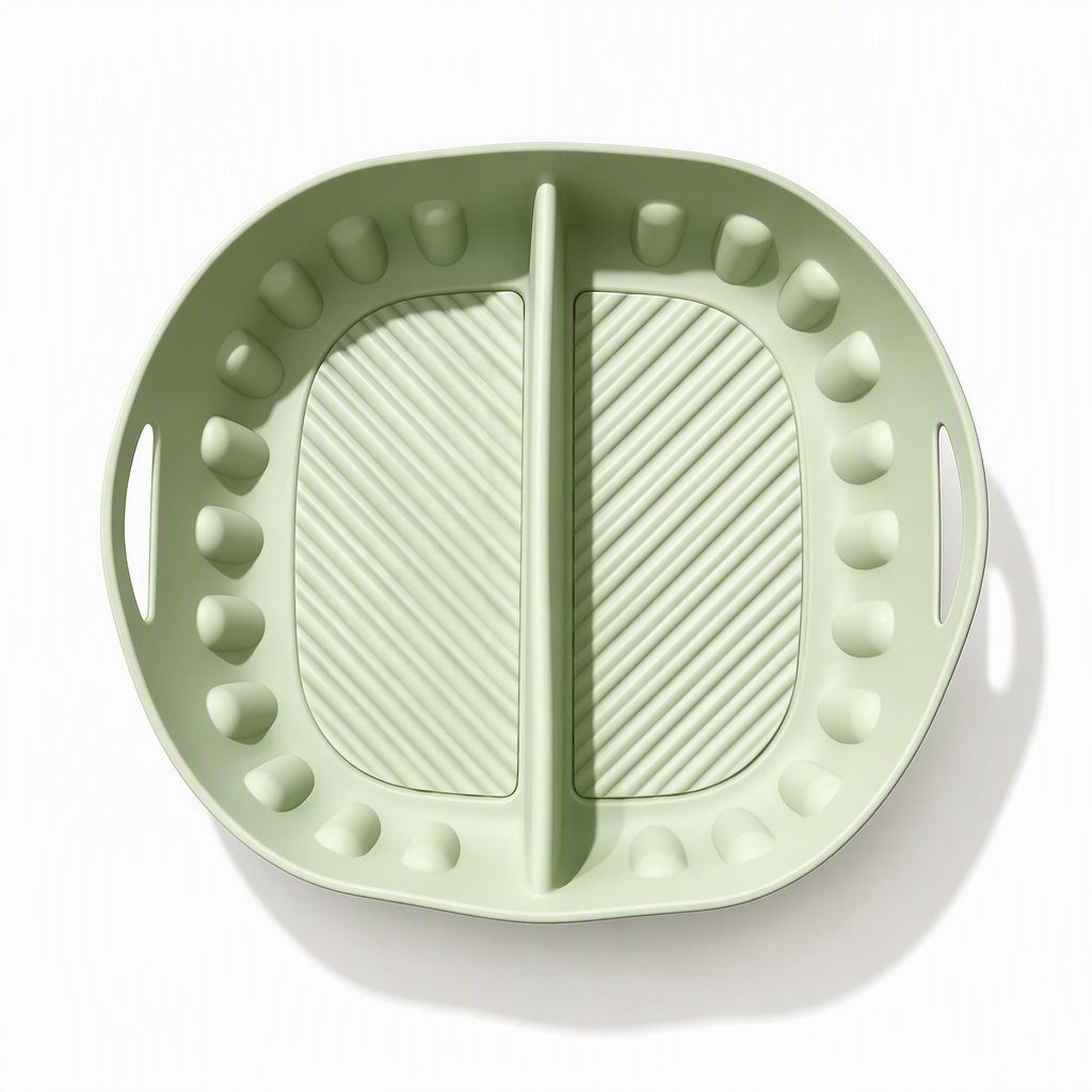 ✨Cook Two Meals At Once! Large Split Silicone Air Fryer Baking Mat