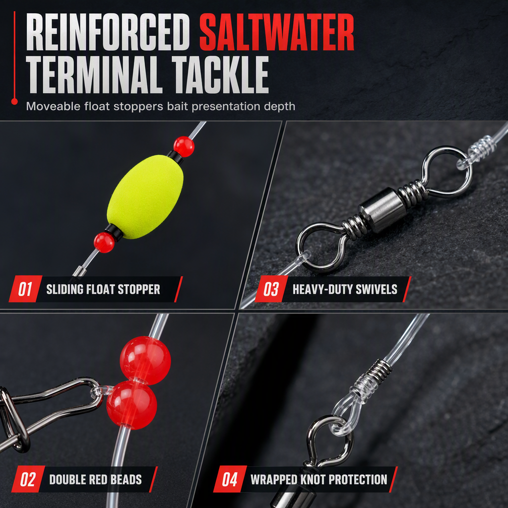 📢📢 Half-price offer!! ⏰ 6 surf fishing rigs with floats.