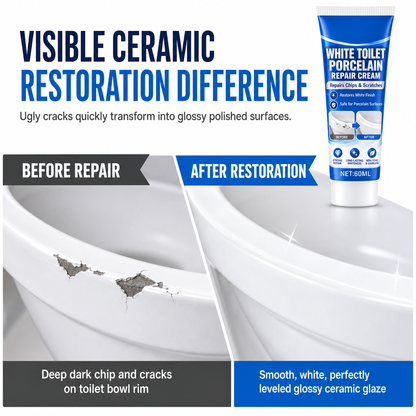 🚽✨ White Porcelain Toilet Repair Paste | BUY 1, GET 1 FREE 🎁 Limited-Time Offer!