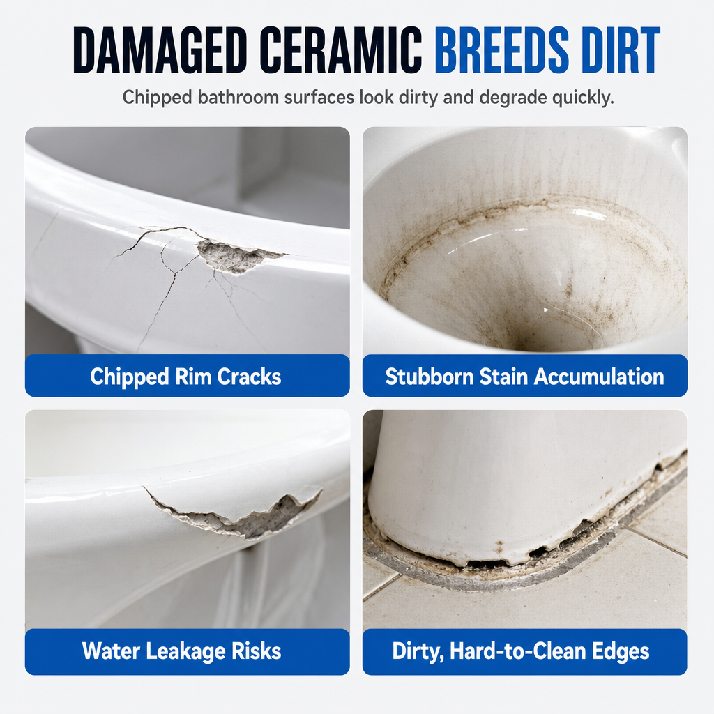 🚽✨ White Porcelain Toilet Repair Paste | BUY 1, GET 1 FREE 🎁 Limited-Time Offer!