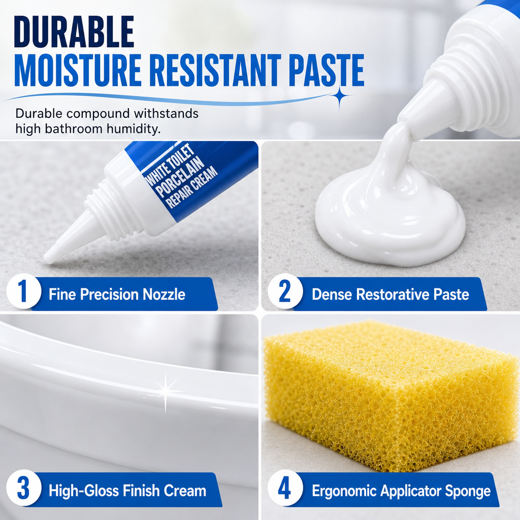 🚽✨ White Porcelain Toilet Repair Paste | BUY 1, GET 1 FREE 🎁 Limited-Time Offer!