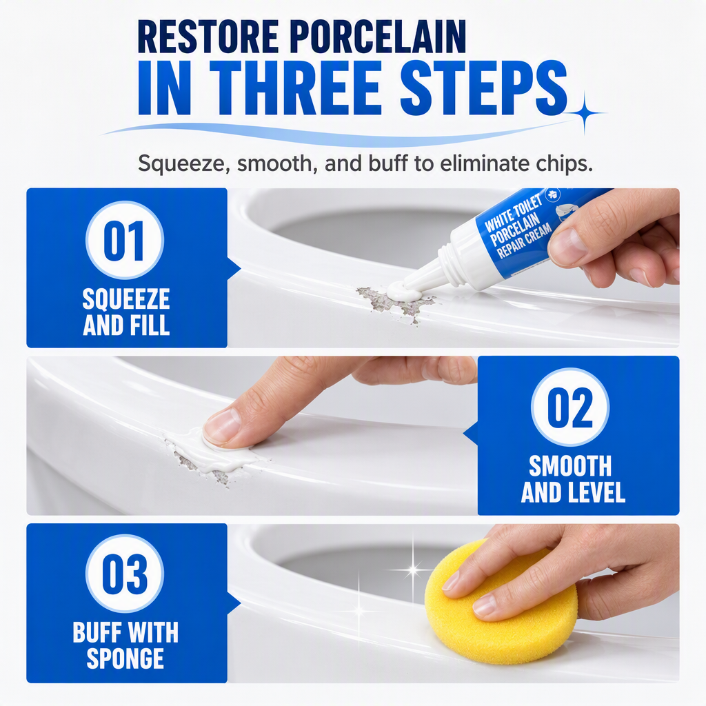 🚽✨ White Porcelain Toilet Repair Paste | BUY 1, GET 1 FREE 🎁 Limited-Time Offer!