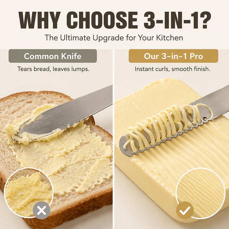 🧈 3-in-1 Butter Knife | 304 Stainless Steel