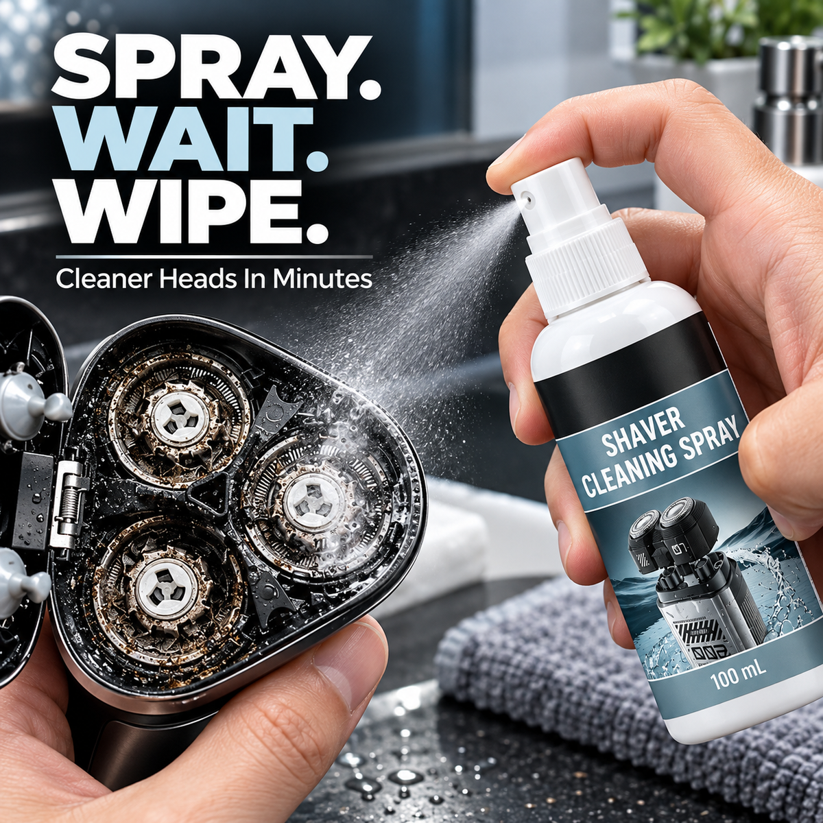 🔥Buy 1 get 1 free today - Shaver cleaning fluid.Deep-Clean Any Shaver Instantly!