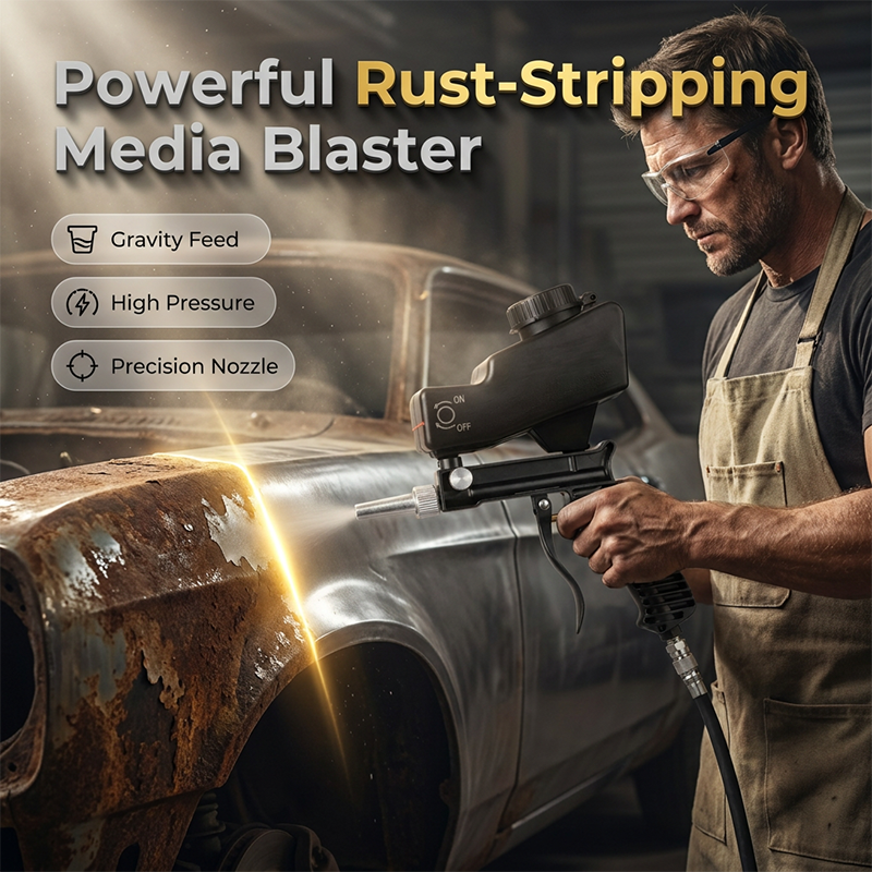 🔥Portable Pneumatic Sandblasting Gun｜Restore Metal Surfaces Fast