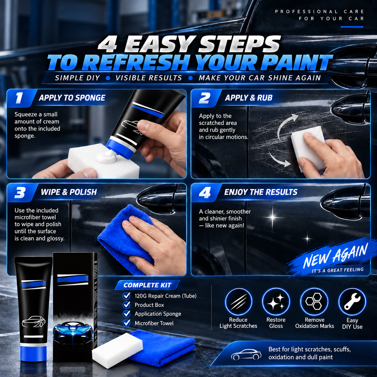 🔥Premium Car Scratch Removal Polish Wax