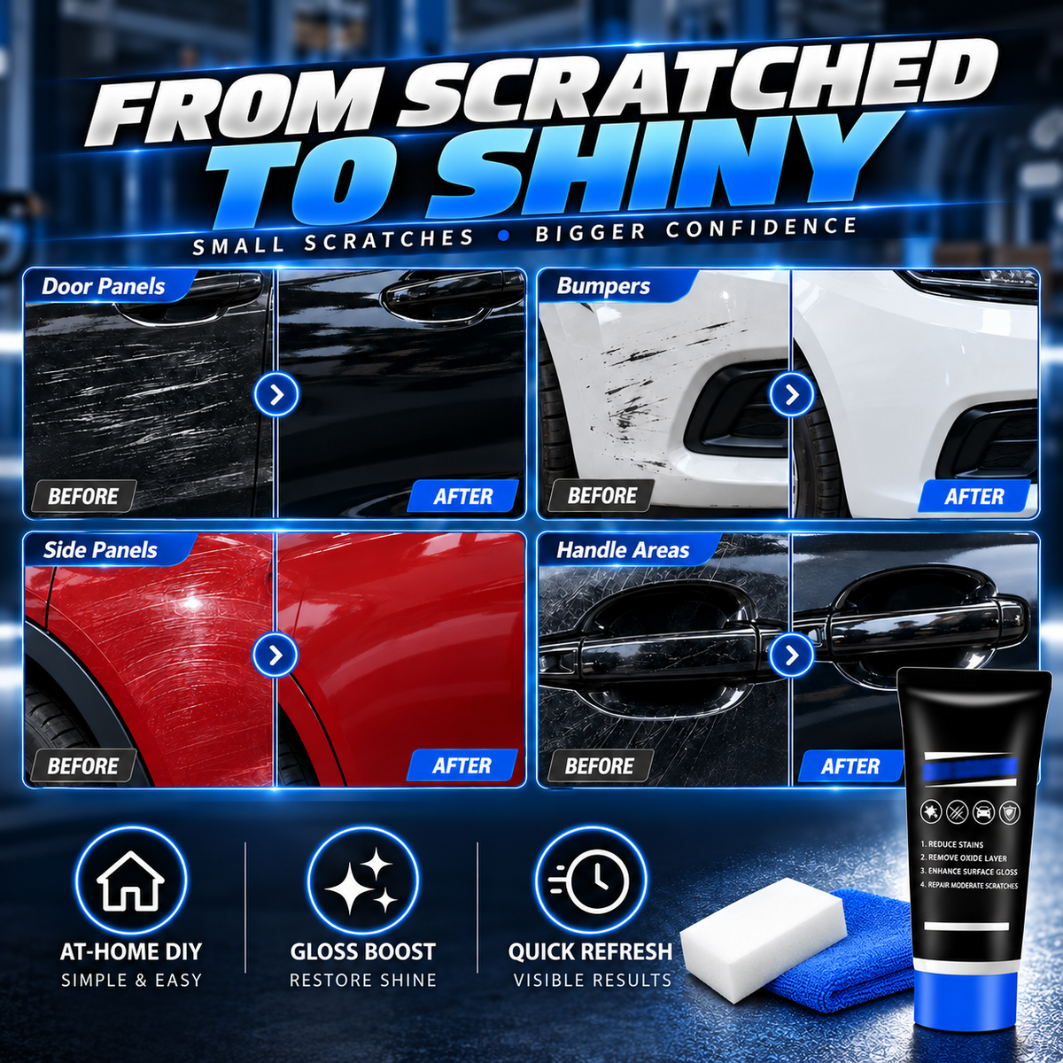 🔥Premium Car Scratch Removal Polish Wax