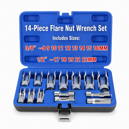 🔥50% OFF🔧9-Piece Flare Nut Socket Set – Slotted Oxygen Sensor & Diesel Injector Line Sockets, The Workshop Kit That Makes Awkward Auto Repairs Easier 🛠️