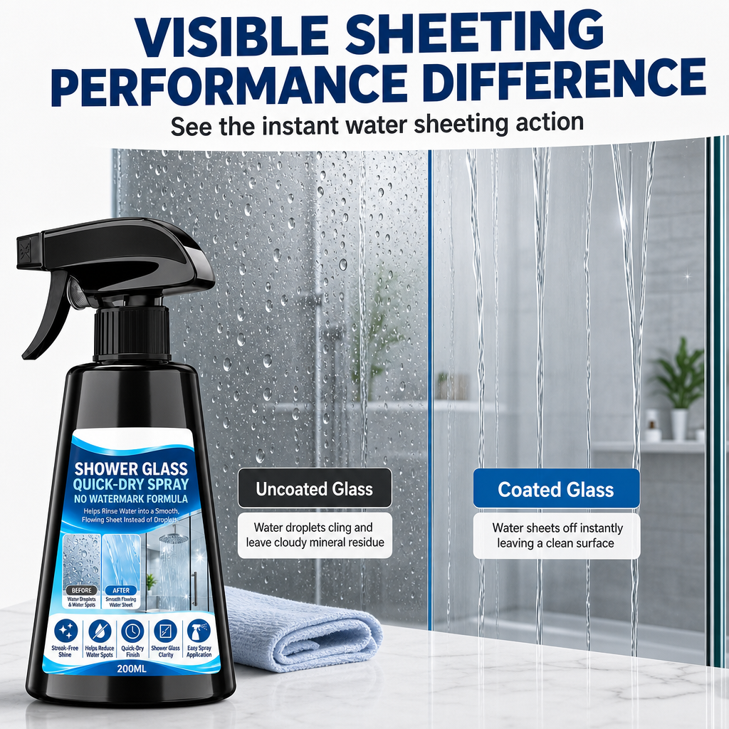 🔥Buy 3 Get 2 Free-Stop Water Marks Instantly! Hydrophilic Shower Glass Spray