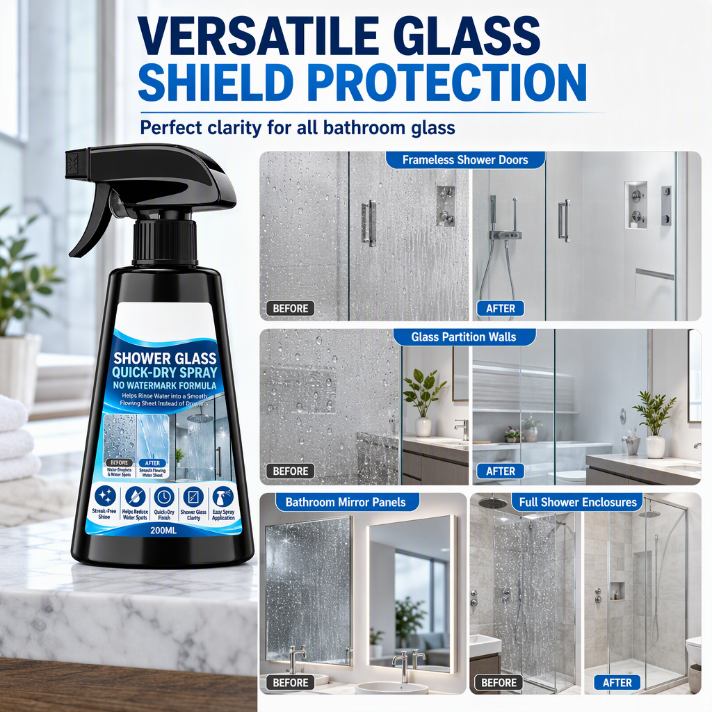 🔥Buy 3 Get 2 Free-Stop Water Marks Instantly! Hydrophilic Shower Glass Spray