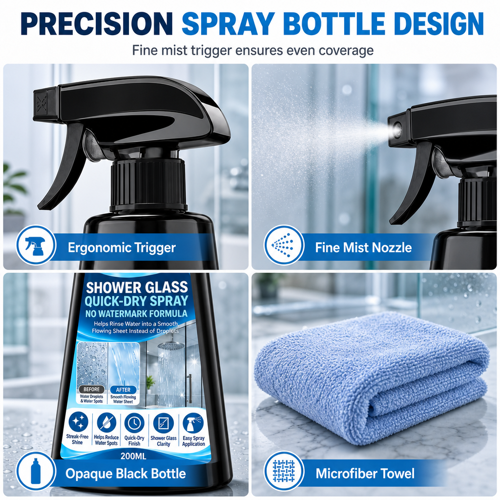 🔥Buy 3 Get 2 Free-Stop Water Marks Instantly! Hydrophilic Shower Glass Spray