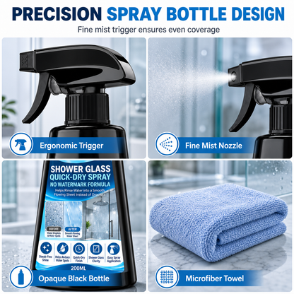 🔥Buy 3 Get 2 Free-Stop Water Marks Instantly! Hydrophilic Shower Glass Spray