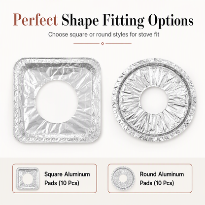 ⏳ Buy 1 Get 1 Free! ⏰ Set of 10 aluminum foil gas stove protectors – Keep your cooktop clean & protected with deep drip trays 🍳