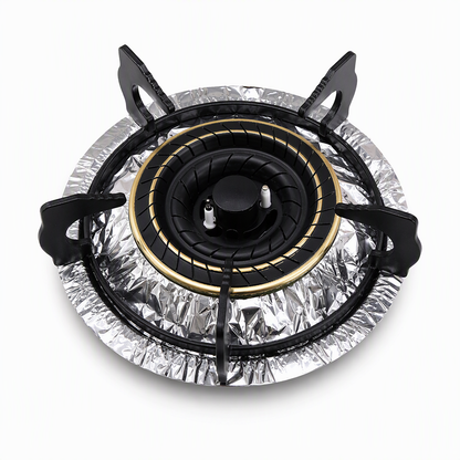 ⏳ Buy 1 Get 1 Free! ⏰ Set of 10 aluminum foil gas stove protectors – Keep your cooktop clean & protected with deep drip trays 🍳