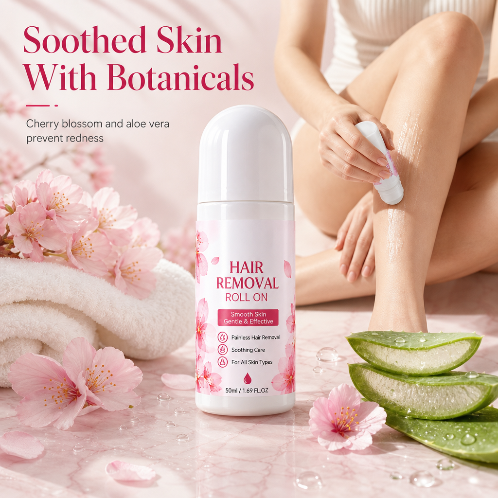🌿Gentle Roll-On Hair Removal - Specially designed for delicate areas; easy to apply and ideal for sensitive skin.
