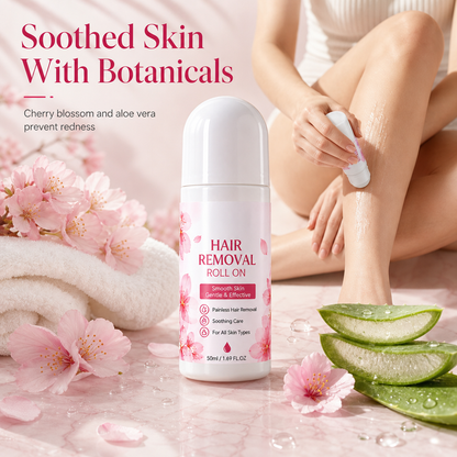 🌿Gentle Roll-On Hair Removal - Specially designed for delicate areas; easy to apply and ideal for sensitive skin.
