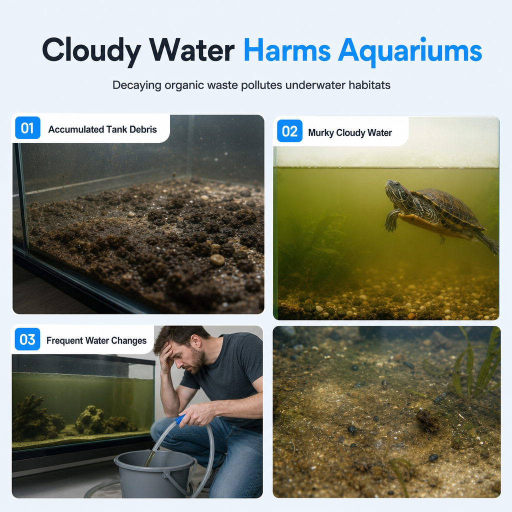 Must‑Have Aquarium Gadget! Low‑Water Level Waste Collector for Fish & Turtle Tank