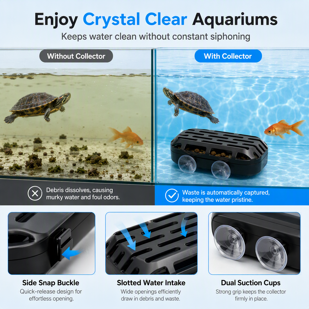 Must‑Have Aquarium Gadget! Low‑Water Level Waste Collector for Fish & Turtle Tank