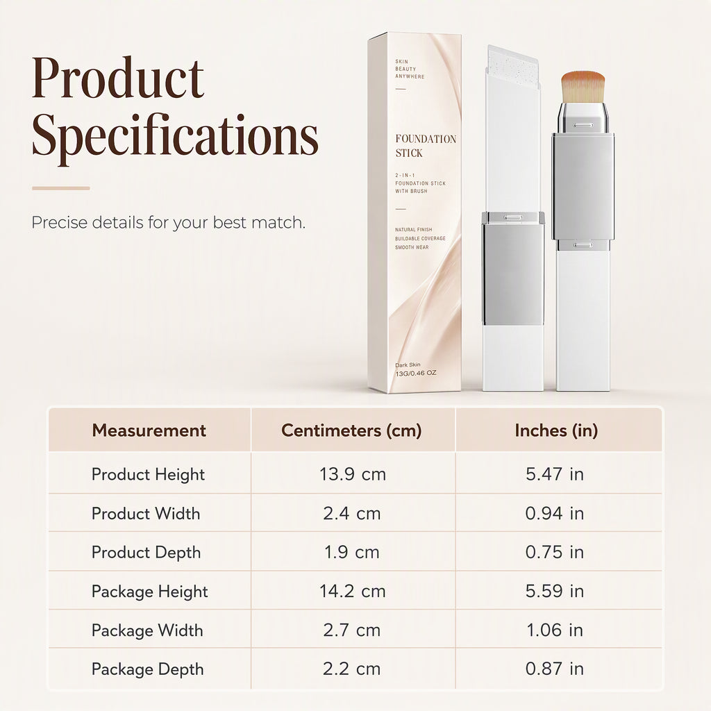2-in-1 High Coverage Foundation Stick 💄 Foundation & Concealer Cream Makeup