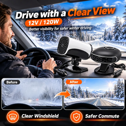 🔥Limited Time 50%OFF ⚡Portable Car Heater Defroster with 360-Degree Rotating Base