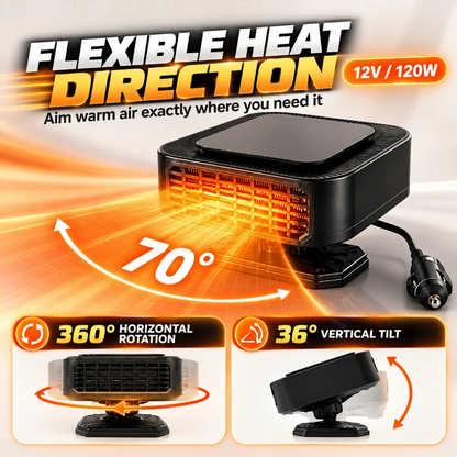 🔥Limited Time 50%OFF ⚡Portable Car Heater Defroster with 360-Degree Rotating Base