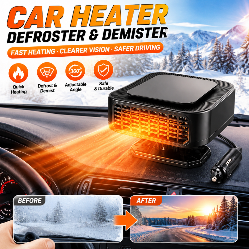 🔥Limited Time 50%OFF ⚡Portable Car Heater Defroster with 360-Degree Rotating Base