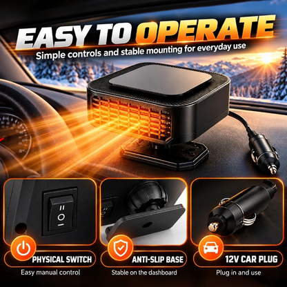🔥Limited Time 50%OFF ⚡Portable Car Heater Defroster with 360-Degree Rotating Base