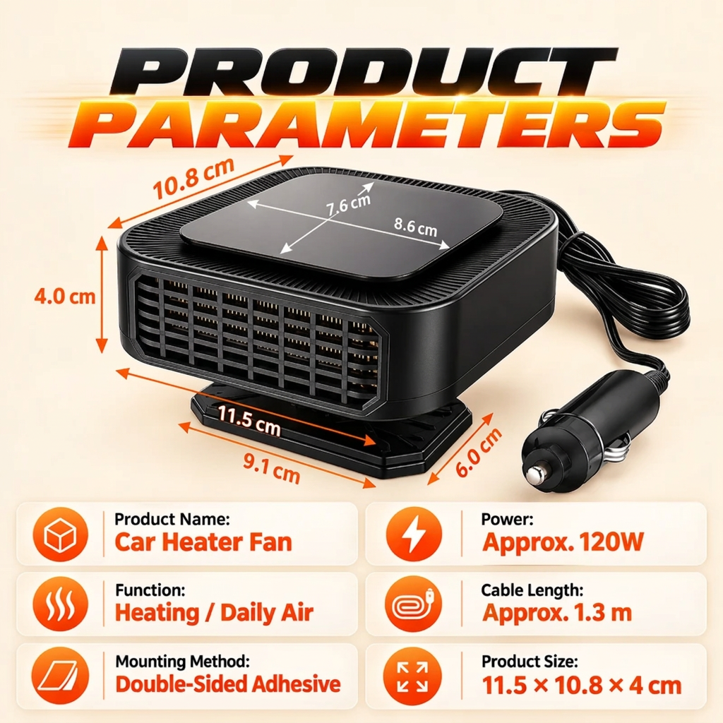 🔥Limited Time 50%OFF ⚡Portable Car Heater Defroster with 360-Degree Rotating Base