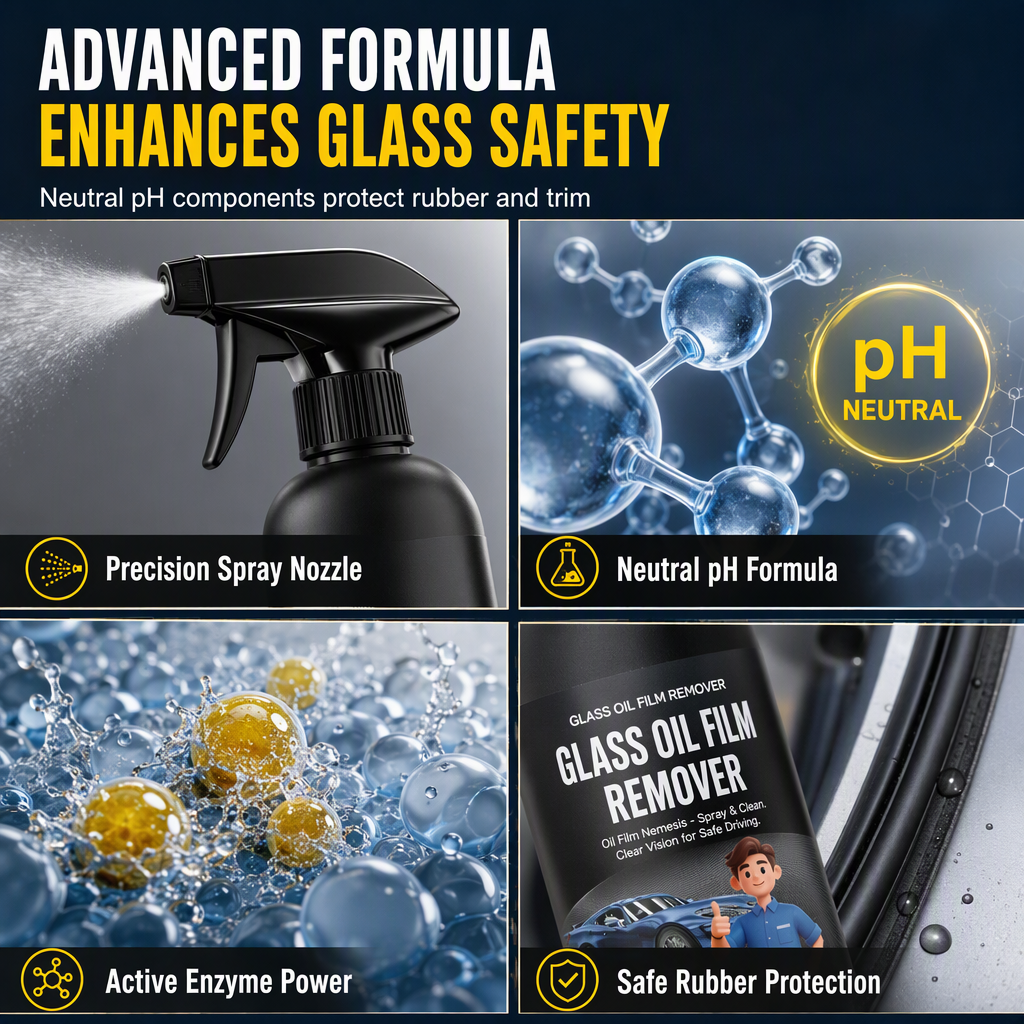 🎁50% OFF💥Car Glass Oil Film Remover Spray Powerful