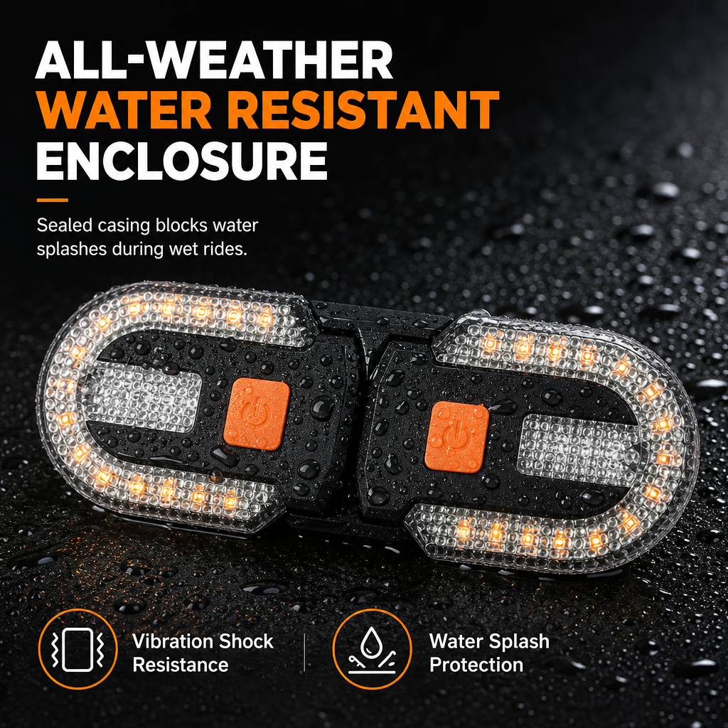 🚴 Wireless Bike Turn Signals: Thumb Control, Split Frame Lights, USB Rechargeable