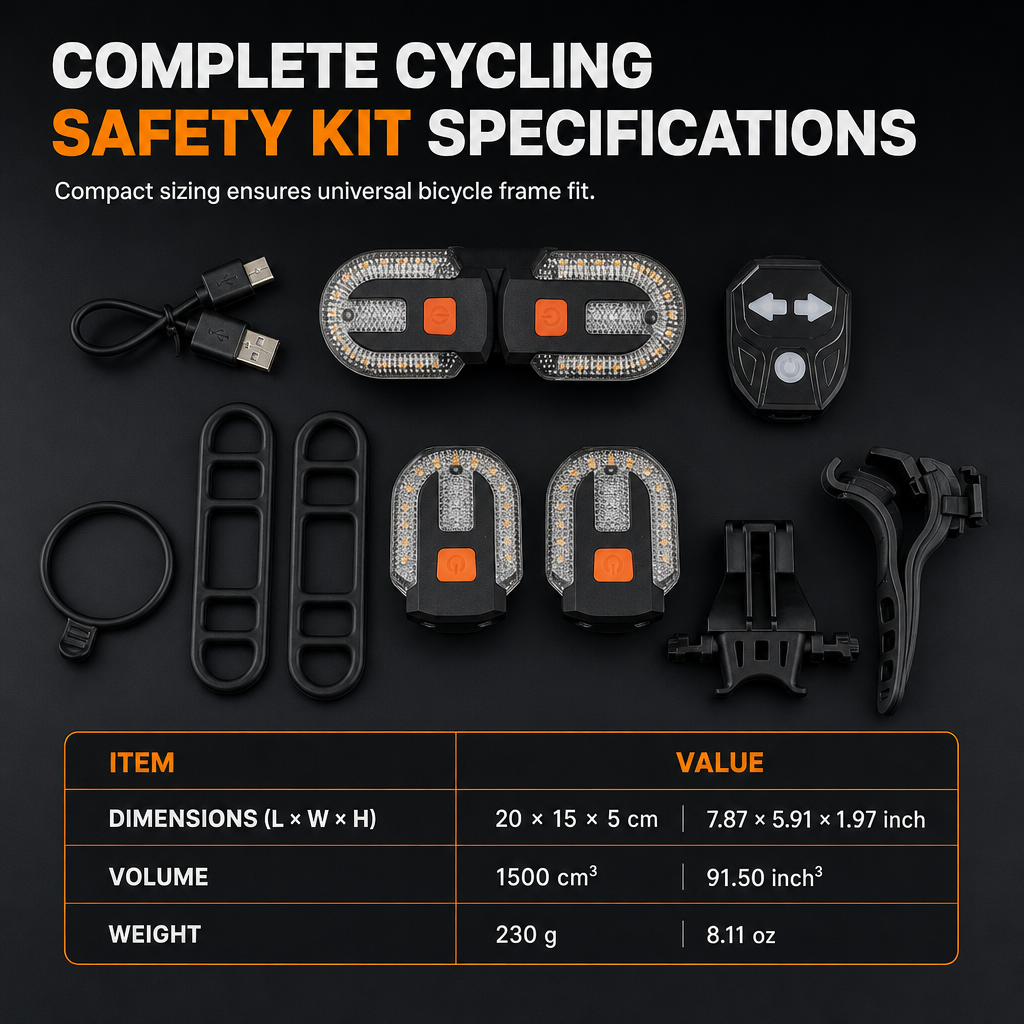 🚴 Wireless Bike Turn Signals: Thumb Control, Split Frame Lights, USB Rechargeable