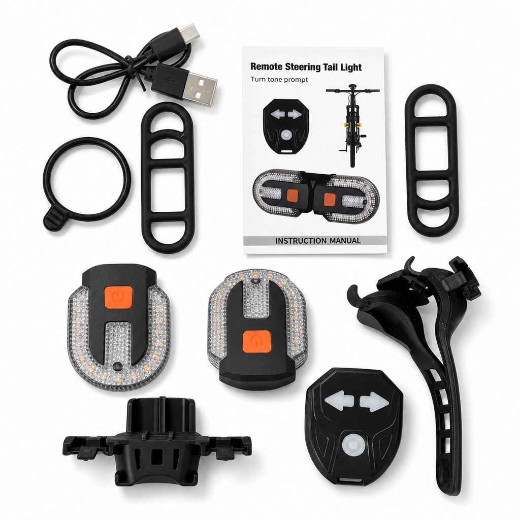 🚴 Wireless Bike Turn Signals: Thumb Control, Split Frame Lights, USB Rechargeable