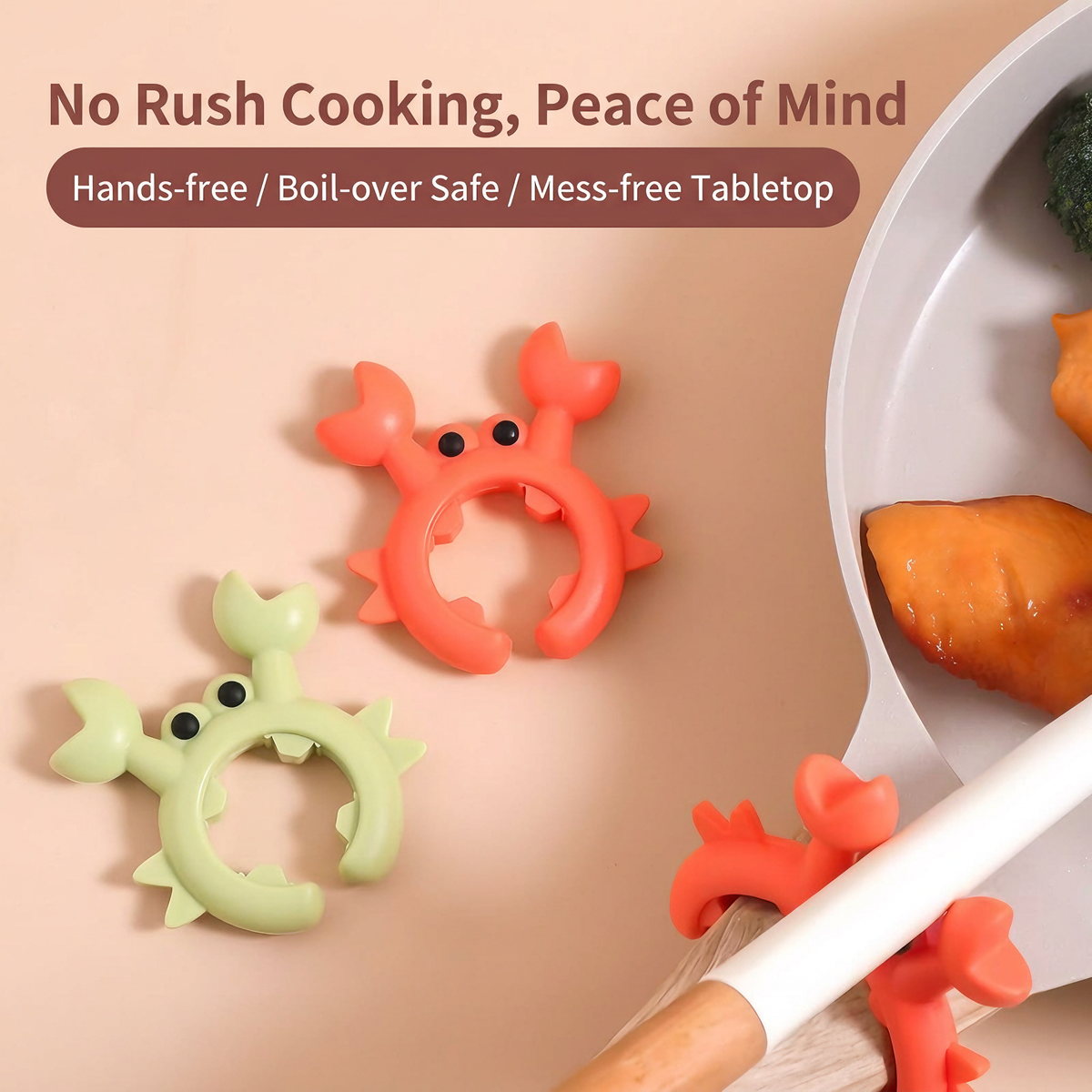 🔥Buy 1 get 1 free-Small Crab Silicone Food-Grade Spatula Holder