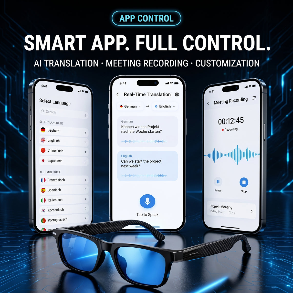 🔥AI Smart Glasses-Supporting Real-Time AI Language Translation.